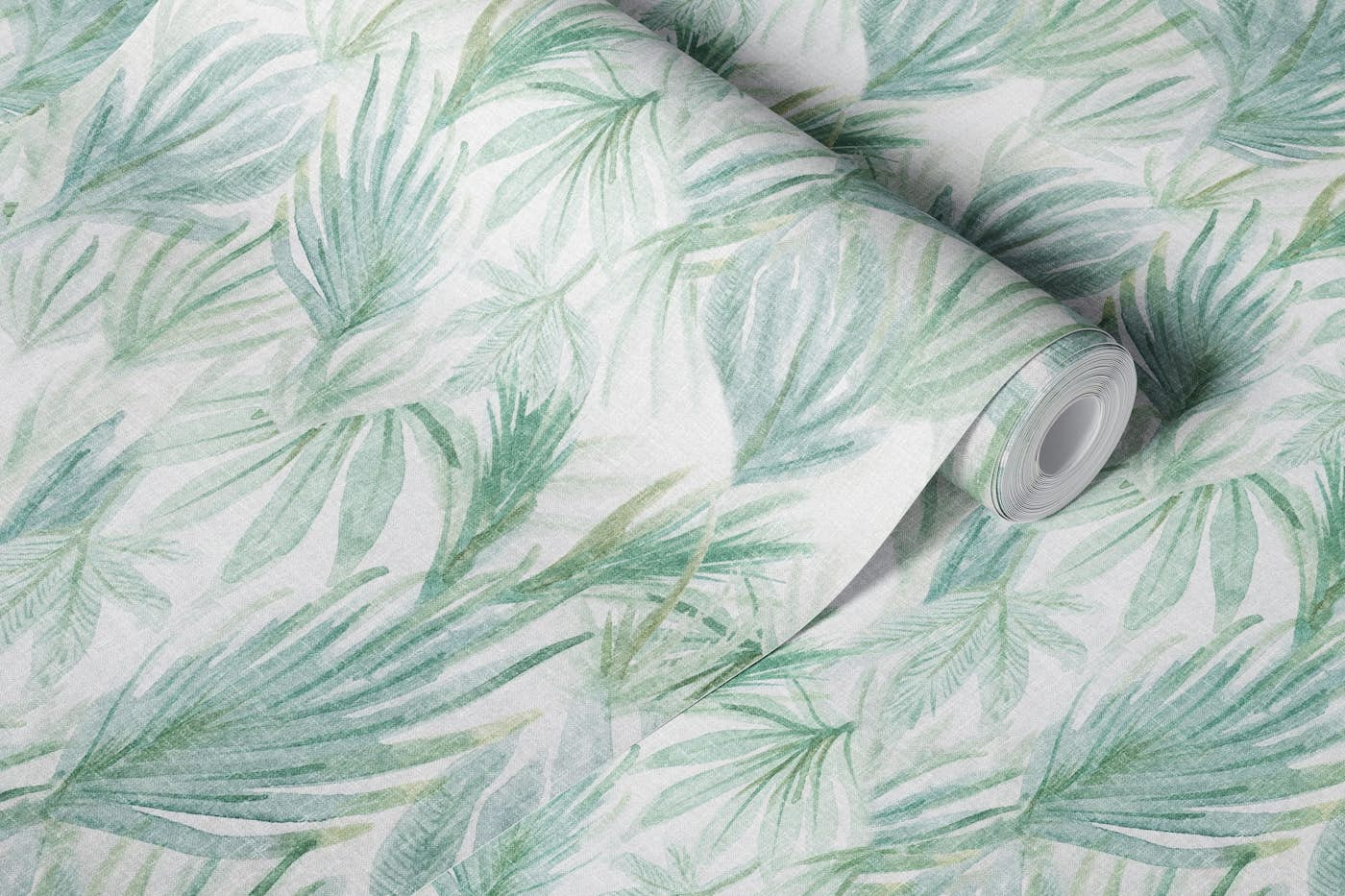 Watercolour jungle leaves wallpaper roll