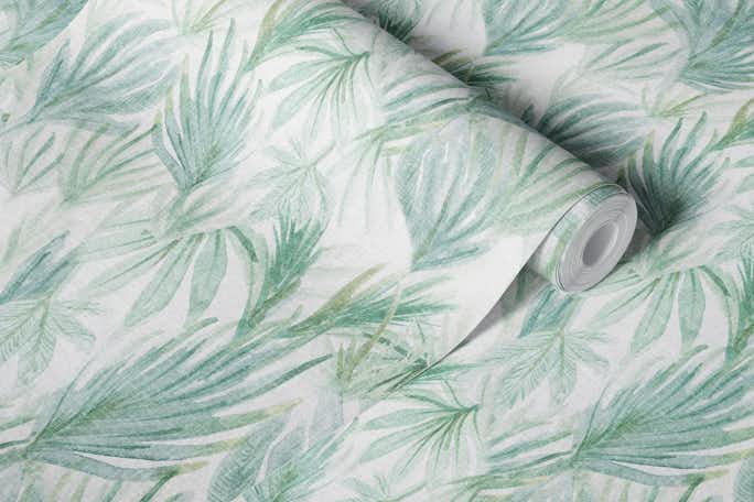 Watercolour jungle leaveswallpaper roll