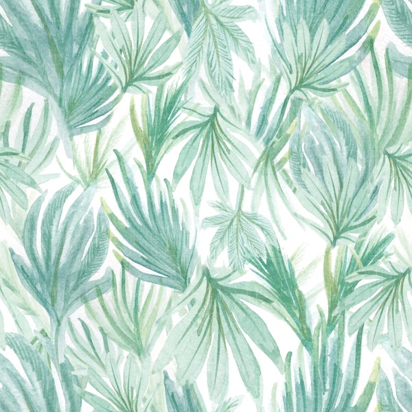 Watercolour jungle leaves