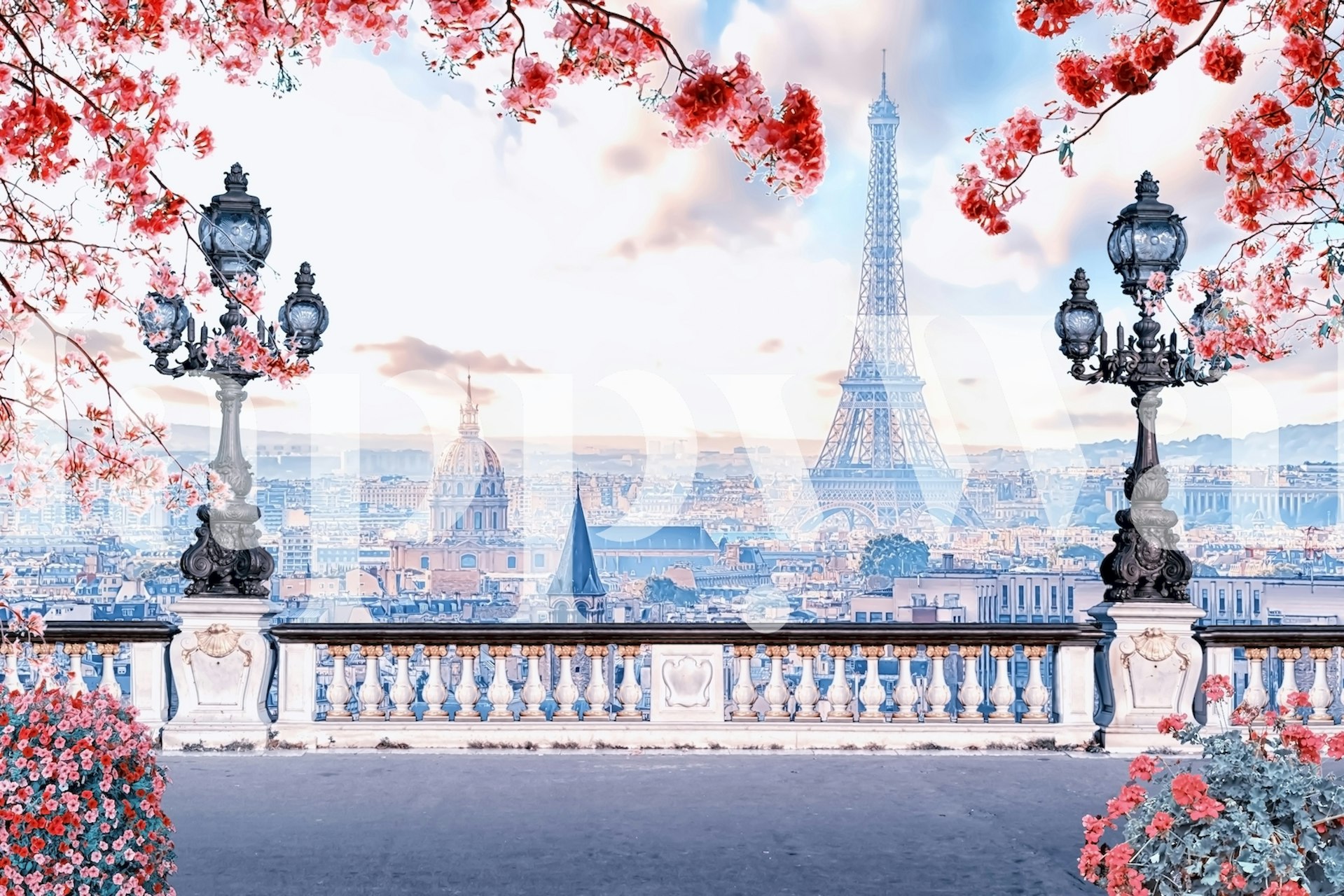 Romantic Paris pozadina s Eiffelovim tornjem