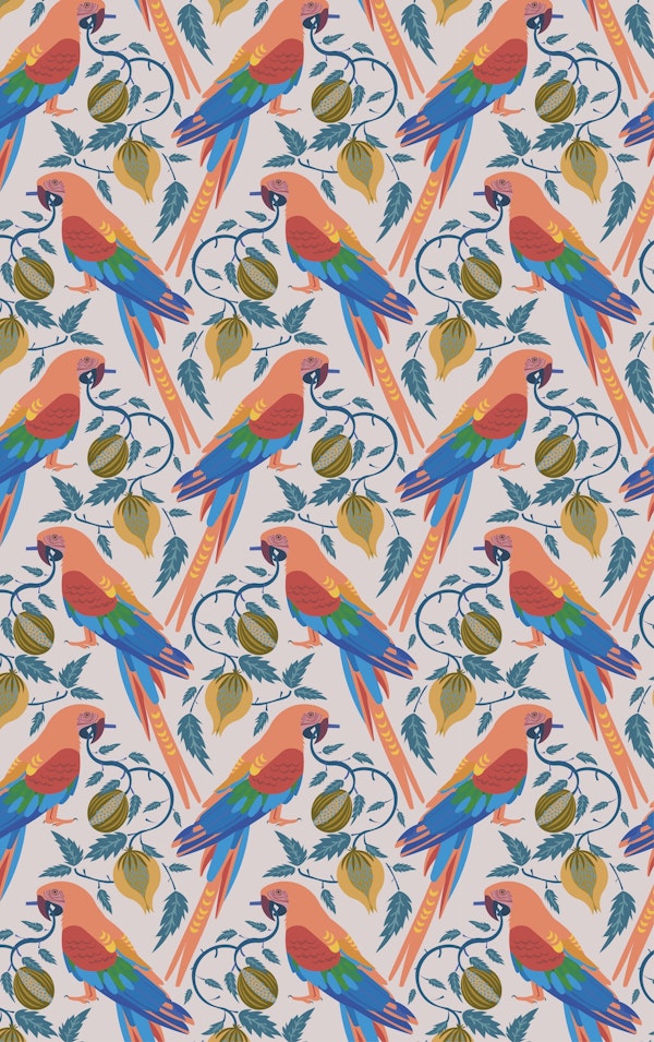 Parrots having a lunch