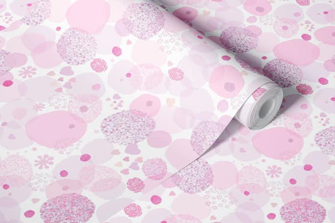 Abstract baby shower girlwallpaper roll