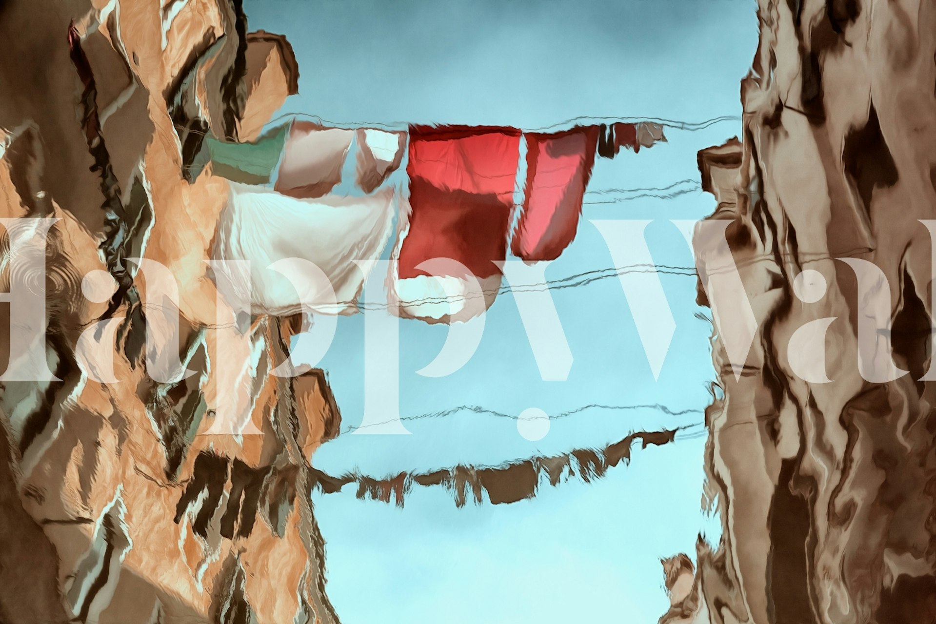 City mirror -tapetti esillä huoneessa