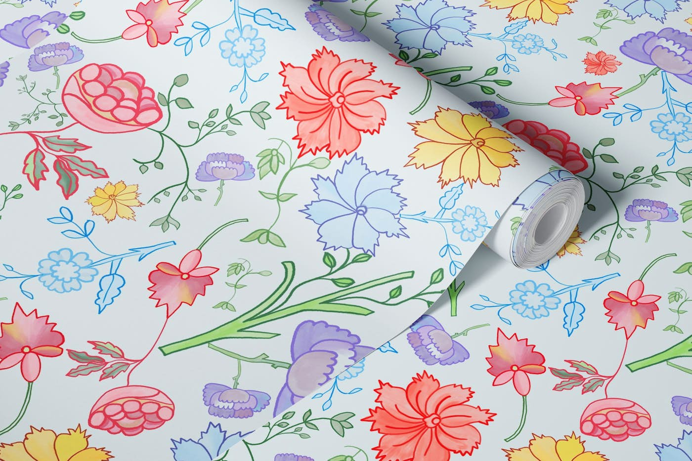 Chintzy floral pattern II wallpaper roll