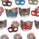 Mask and cute lovely cats