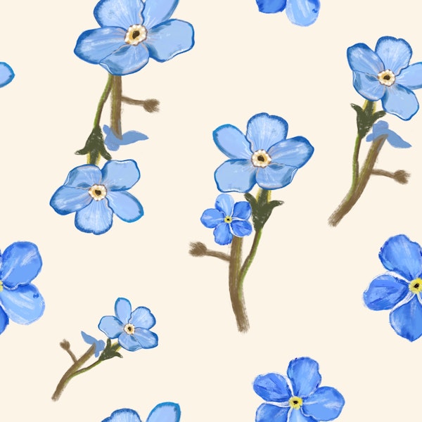 Isolated blue flowers