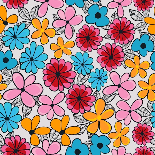 Retro Pop Floral Garden