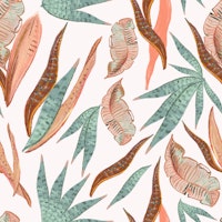 Pastel tropical leaves pattern I tapete
