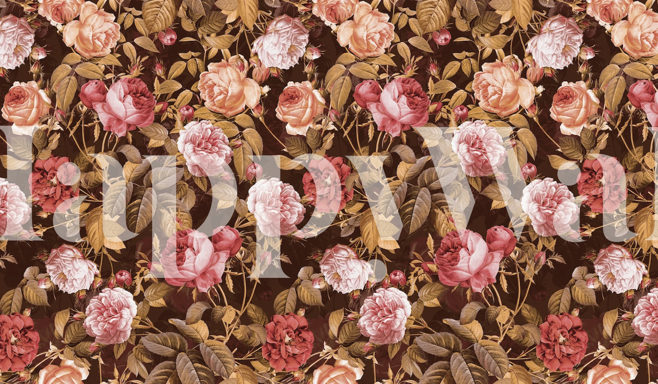 Floral wallpaper design with roses