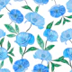 Blue poppies pattern
