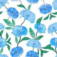 Blue poppies pattern tapety