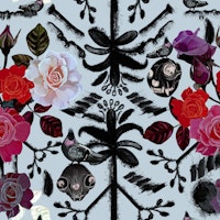 Gothic flowers pattern wallpaper
