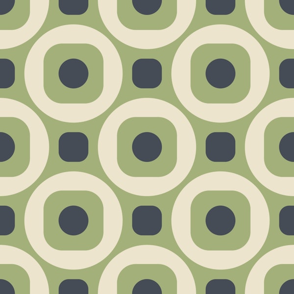 2522 K - sage green abstract retro pattern