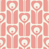 2525 B - pastel pink retro flowers pattern behang