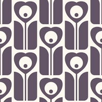 2525 C - heart flowers, retro, navy behang