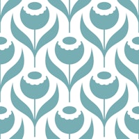 2526 D - poppy flowers, silver blue papel pintado