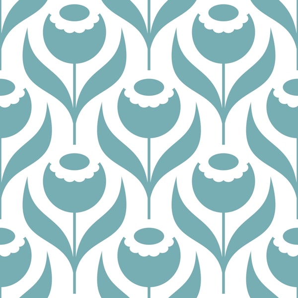 2526 D - poppy flowers, silver blue