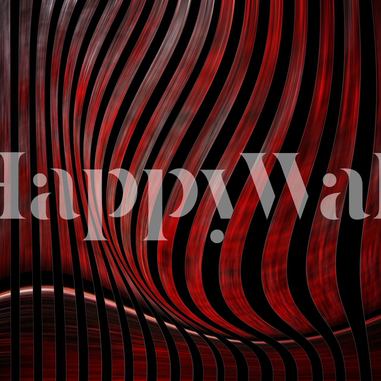 Wavy red and black lines on a dark background wallpaper
