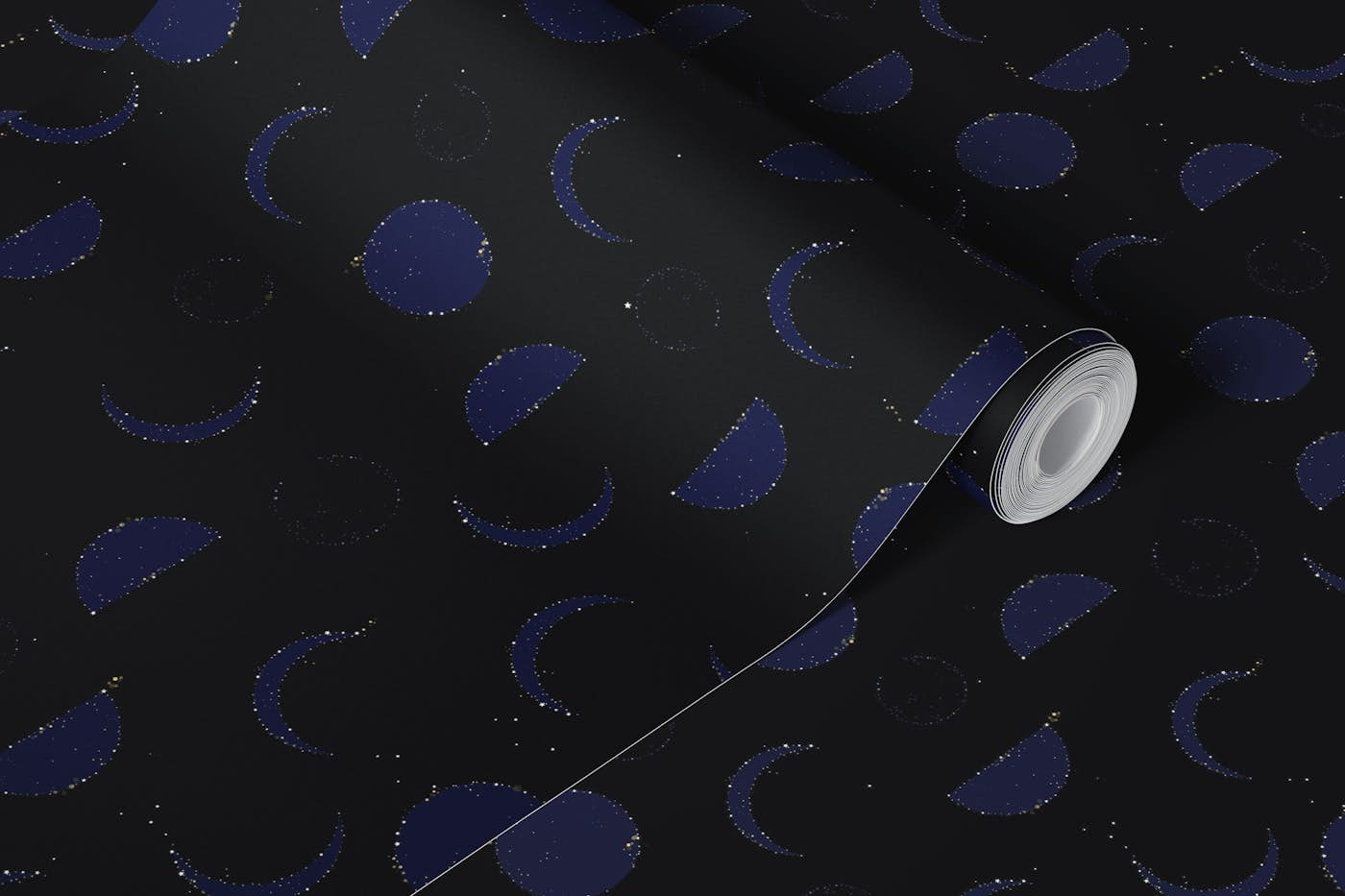 Starred night dark pattern wallpaper roll