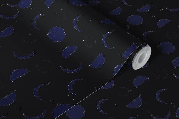Starred night dark patternwallpaper roll