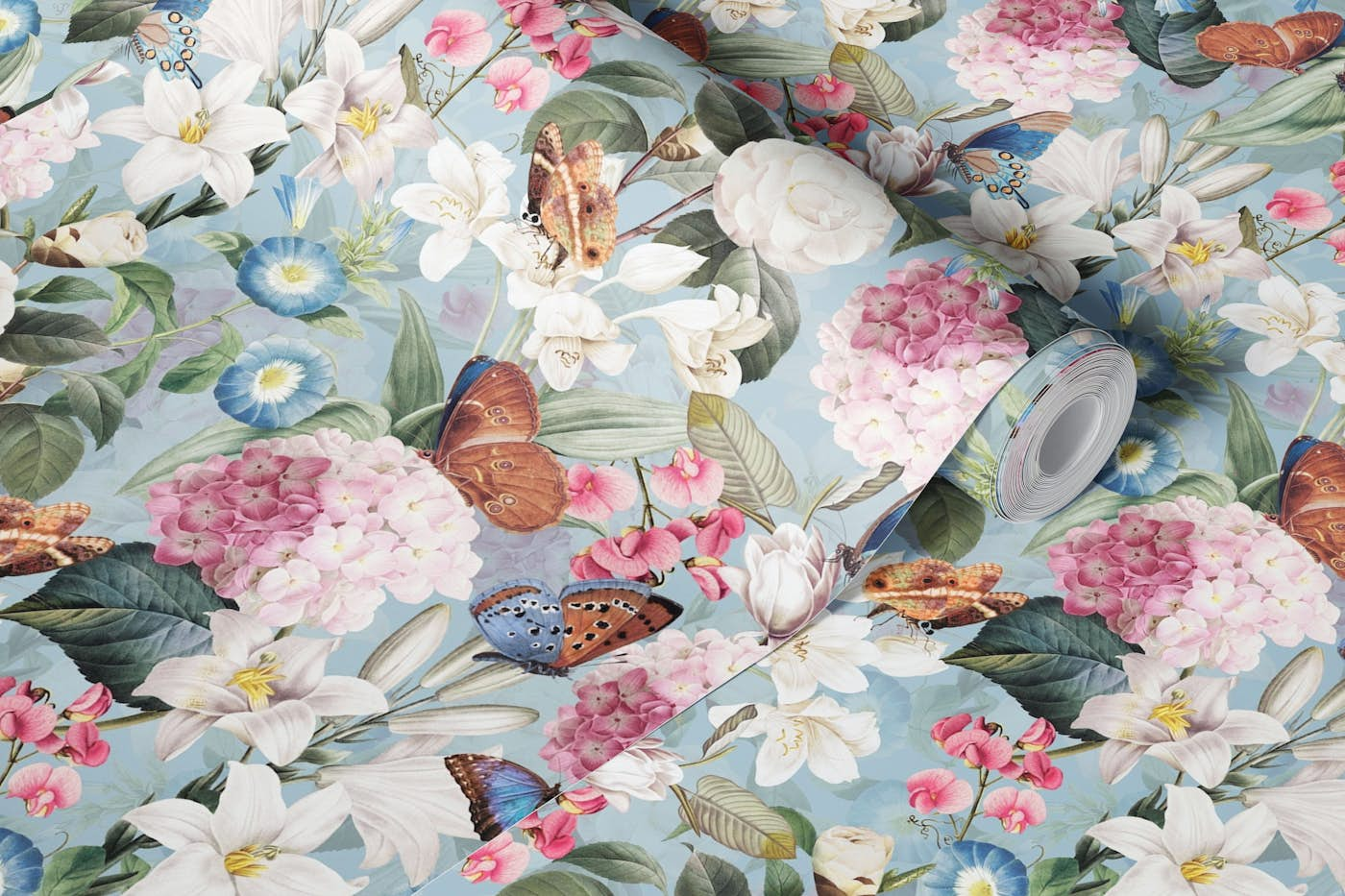 Bold Vintage Exotic Summer Botanical Garden wallpaper roll