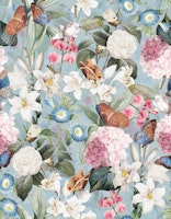 Bold Vintage Exotic Summer Botanical Garden tapete