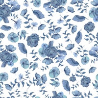 Heirloom florals blue pattern papel pintado
