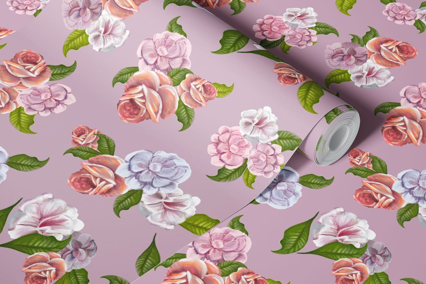 Heirloom floral pattern wallpaper roll