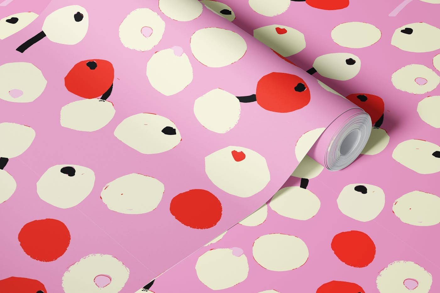 Sweet Cherries Lavender wallpaper roll