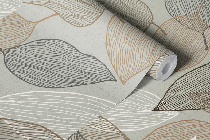 Leaves linewallpaper roll