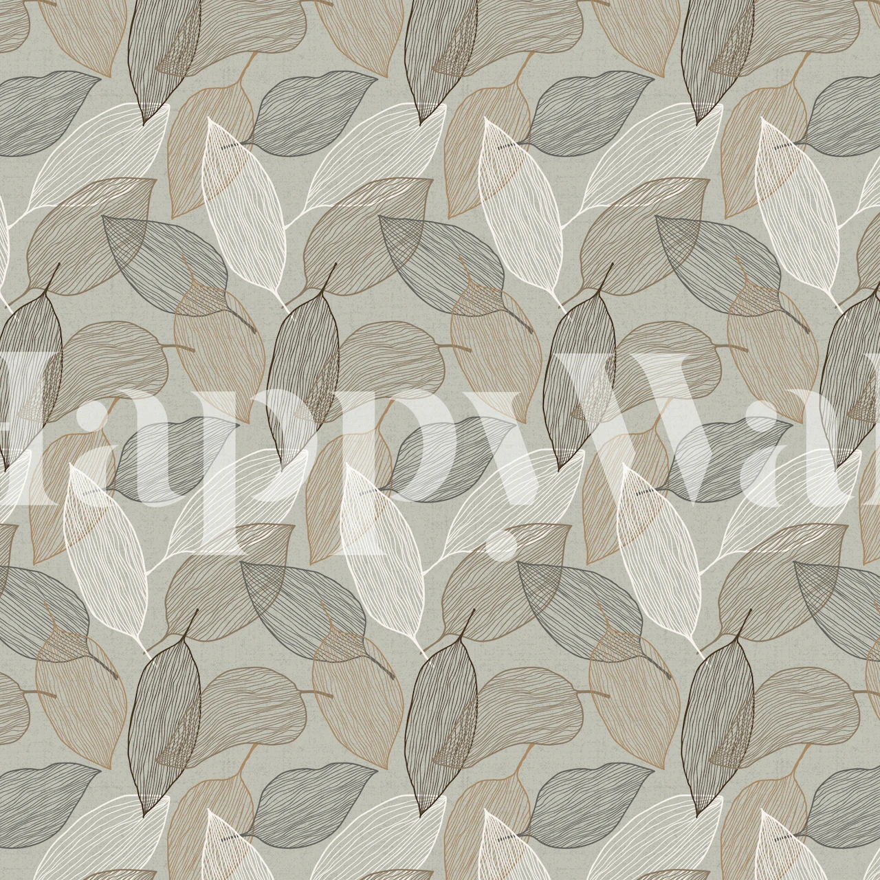 Leaves line wallpaper in a room