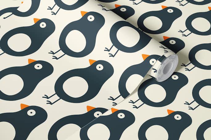 2251 - playful birds patternwallpaper roll