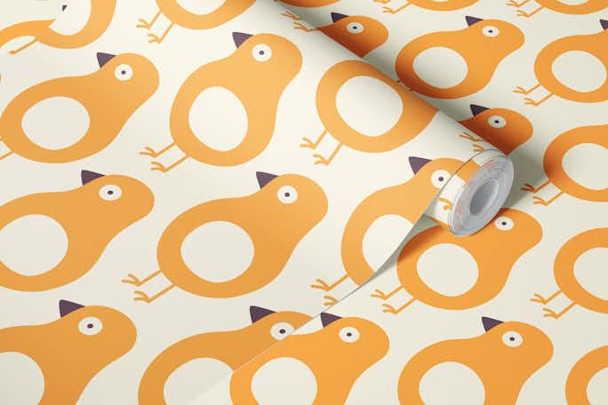 2553 - playful birds patternwallpaper roll