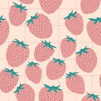 Pink strawberries ταπετσαρία