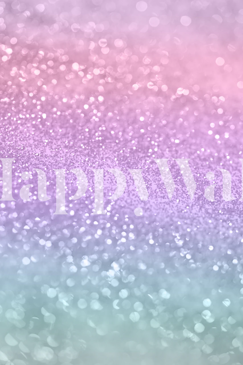 Pastel glitter ombre pattern with shades of pink, purple, and teal wallpaper