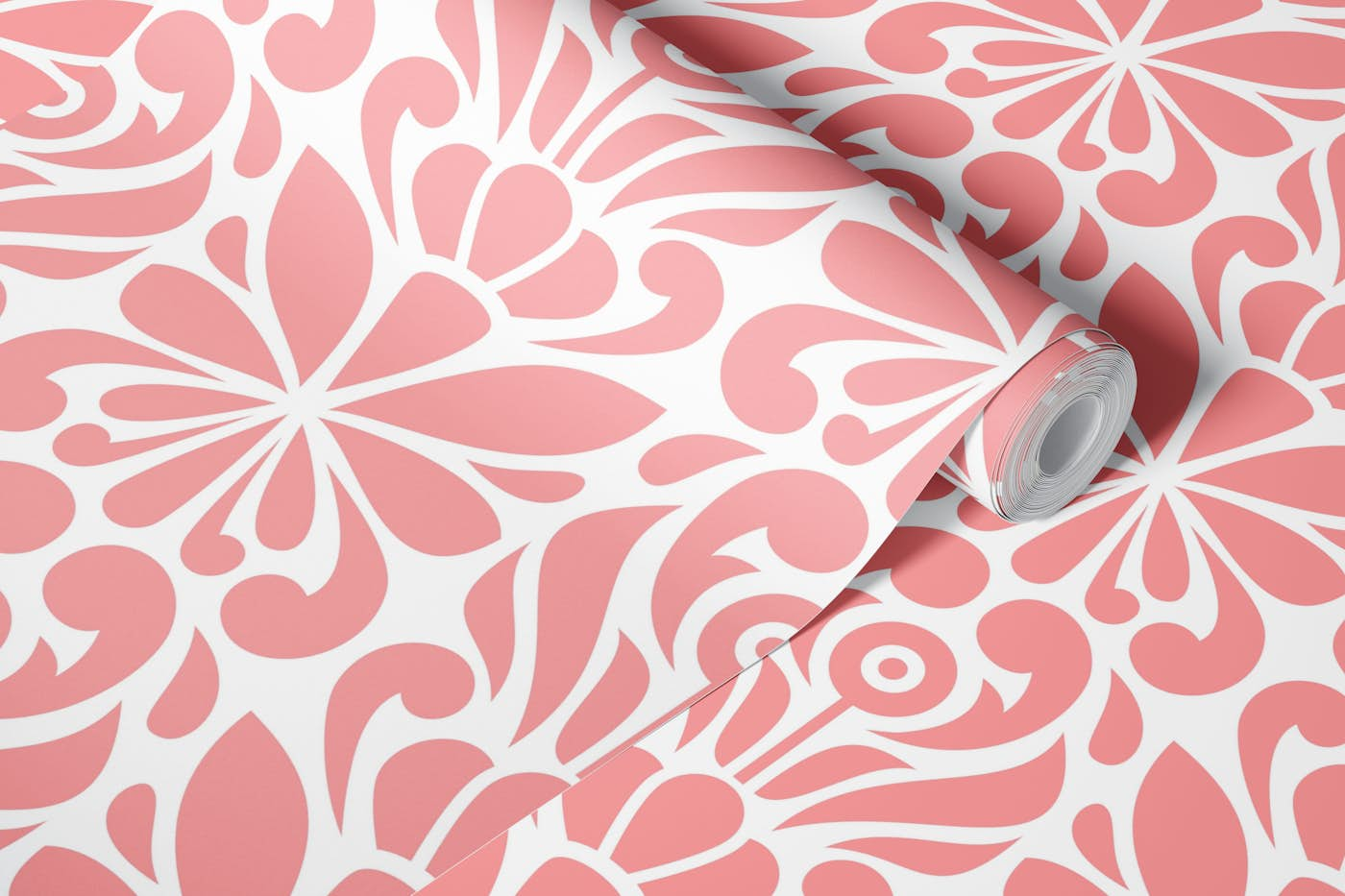 2594 - abstract ornaments, pink wallpaper roll