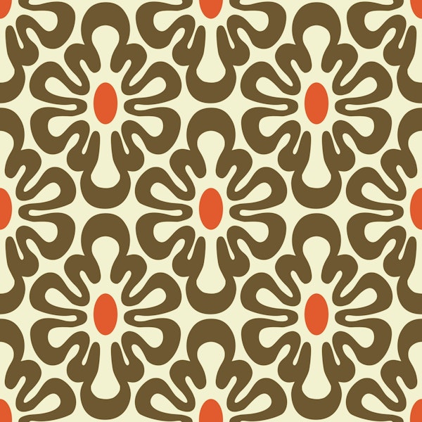 2625 A - abstract retro shapes pattern