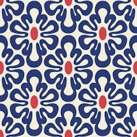 2625 F - abstract retro shapes, navy blue red ταπετσαρία