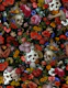Mysterious Gothic Skulls And Antique Flowers