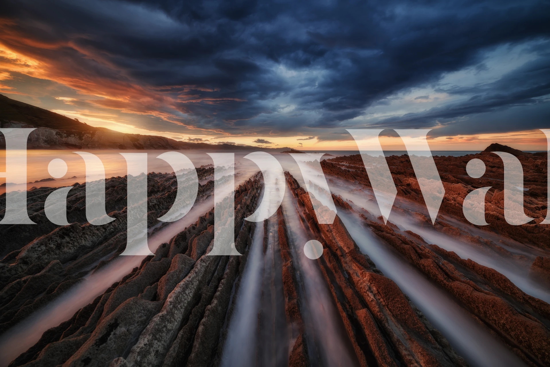 Coastal-inspired Zumaia Flysch 6 wallpaper in a room