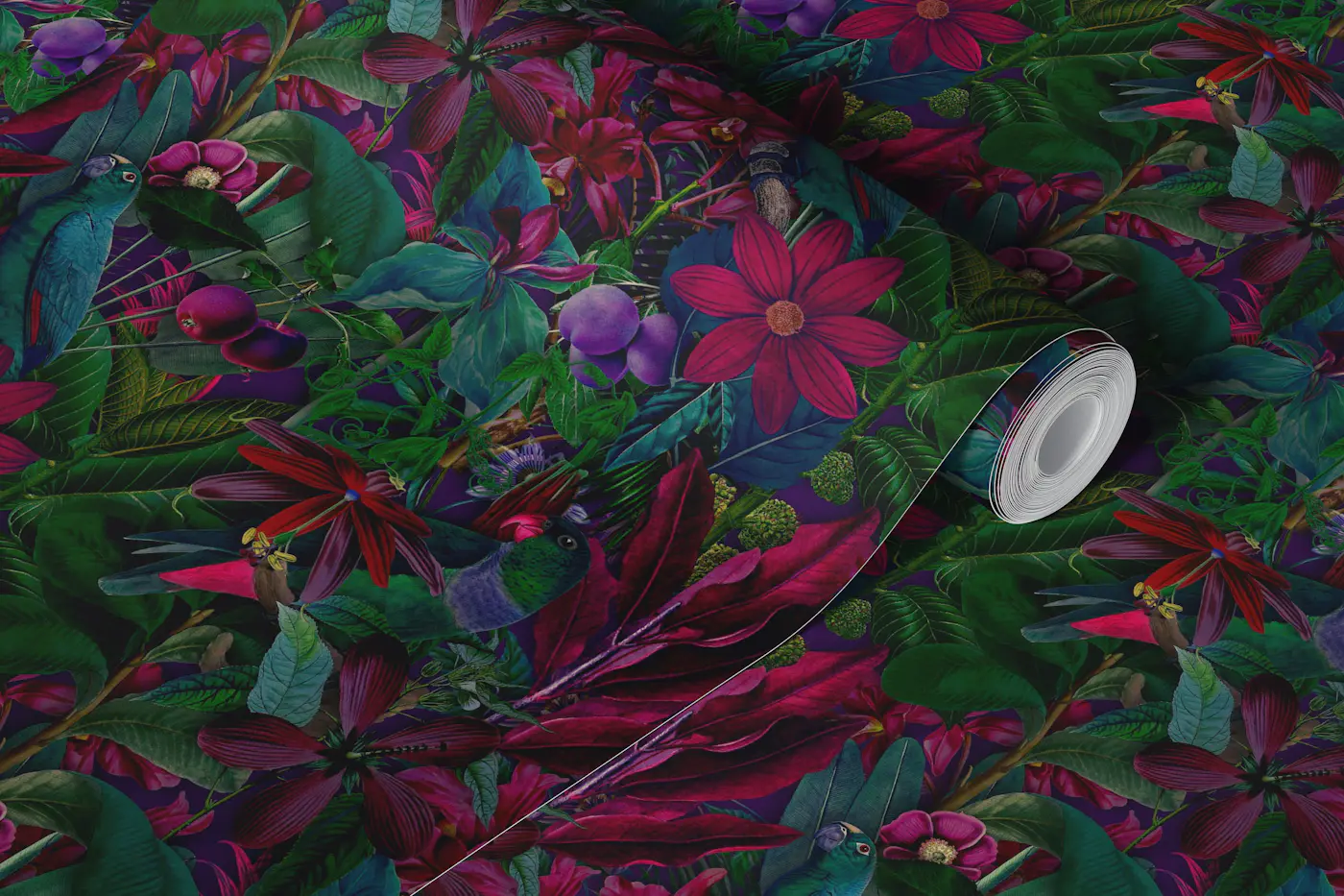 Tropical Serenade Opulent Jungle Flora wallpaper roll