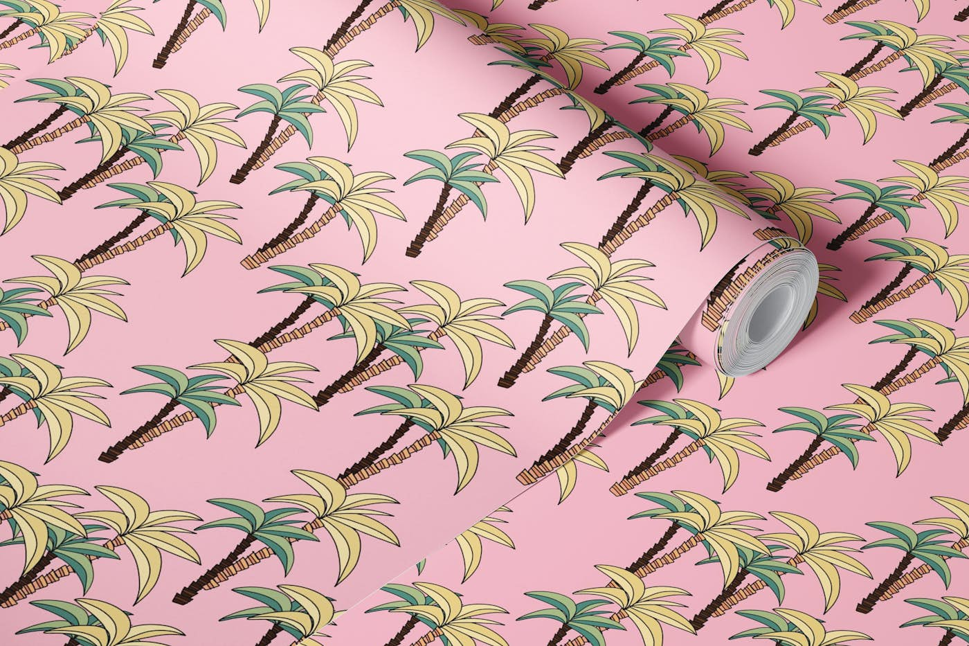 Retro Palm Trees Pattern #1 wallpaper roll