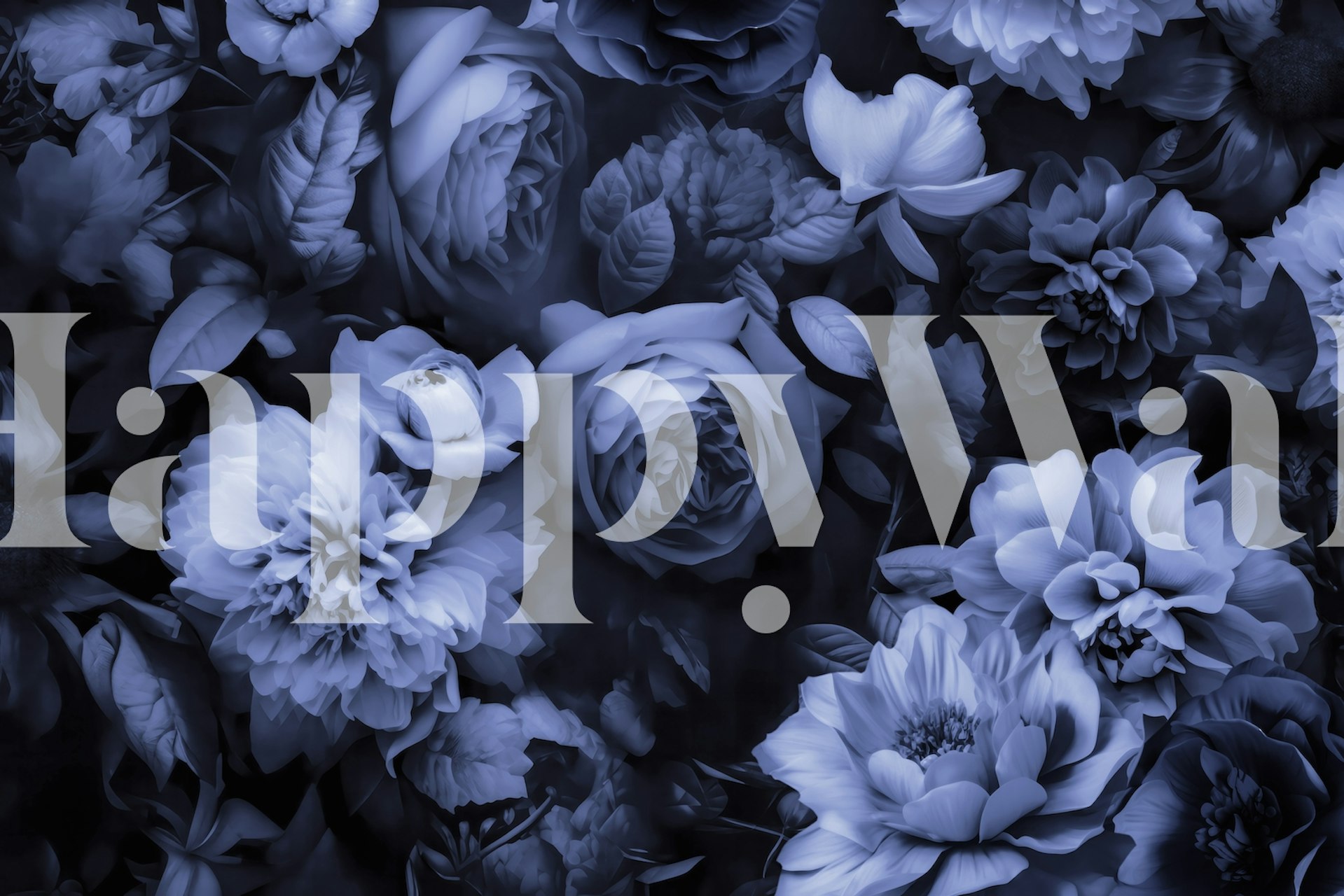 Midnight blue baroque flower tapeta