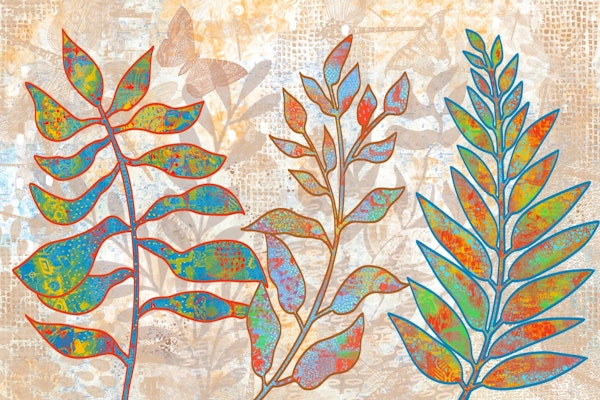 Mixed Media Magical Leaves 1