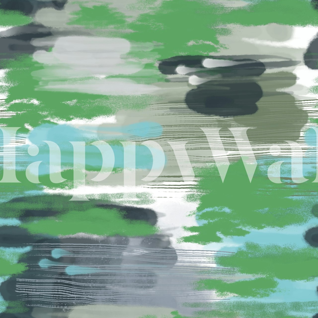 Hypnotic Green Blue Grey tapet i et rum