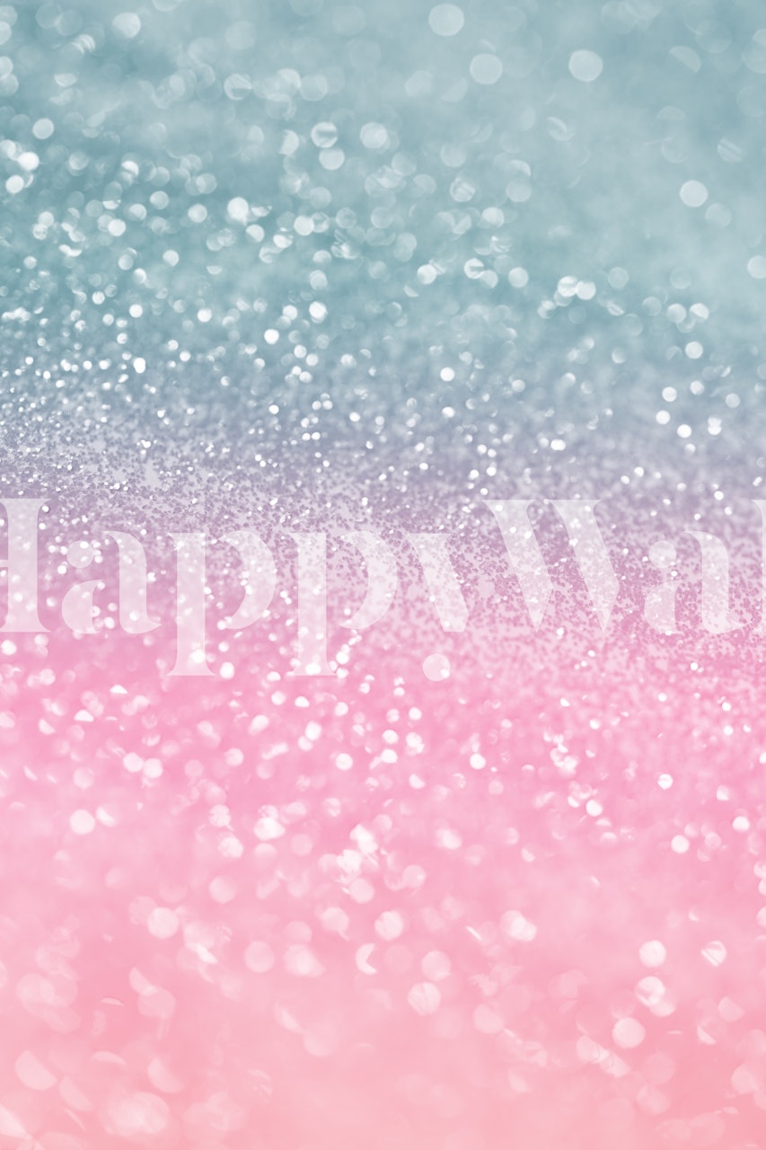 Unicorn princess glitter wallpaper in a room