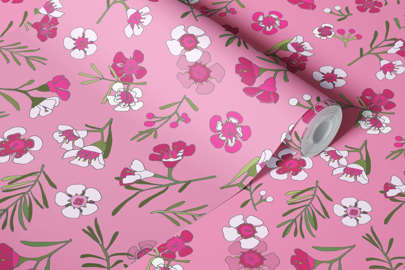 Waxy Pink wallpaper roll