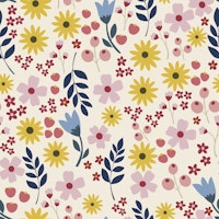 Wild flowers and leaves wallpaper