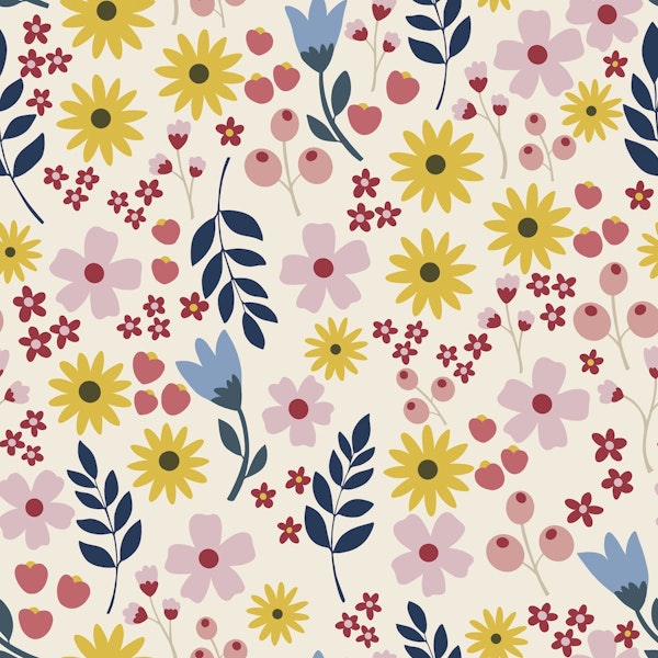 Wild flowers and leaves