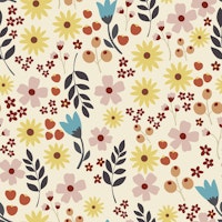Retro wild flowers wallpaper